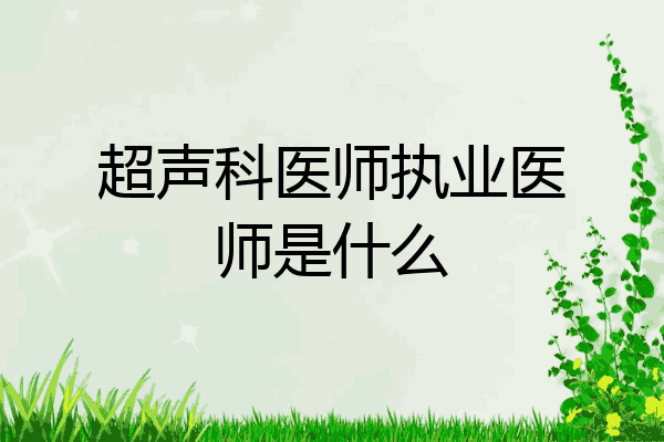 超声科医师执业医师是什么