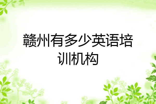赣州有多少英语培训机构