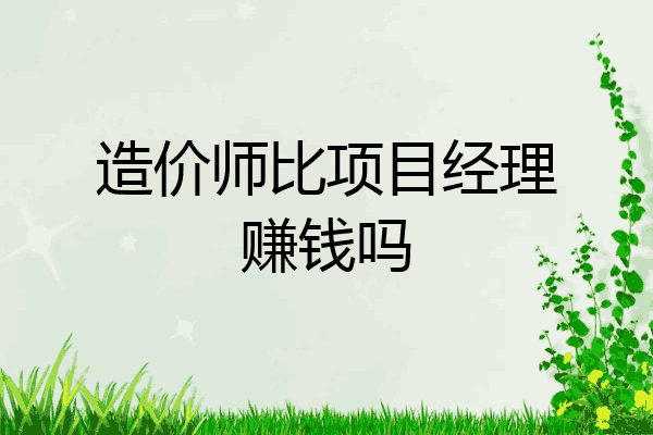 造价师比项目经理赚钱吗