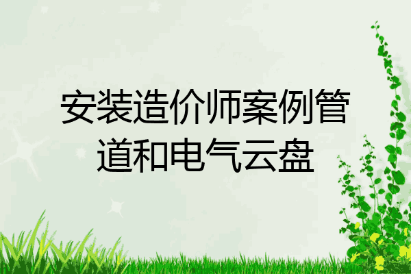 安装造价师案例管道和电气云盘