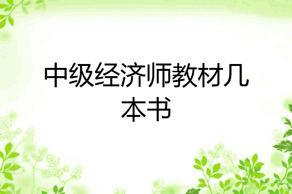 中级经济师教材几本书