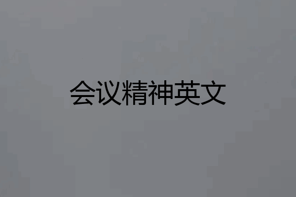会议精神英文