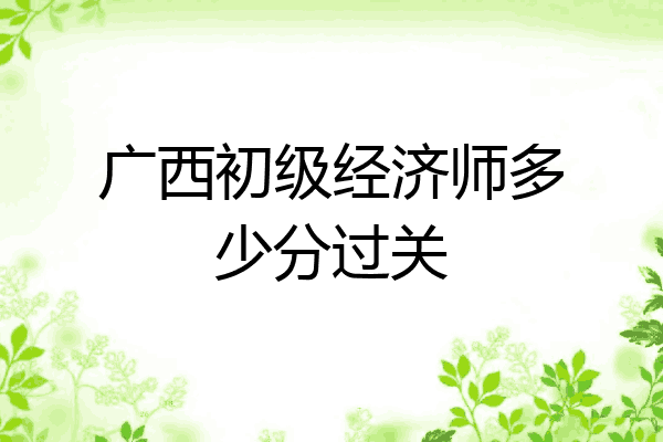 广西初级经济师多少分过关