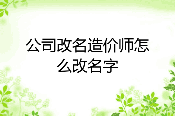 公司改名造价师怎么改名字