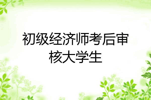 初级经济师考后审核大学生