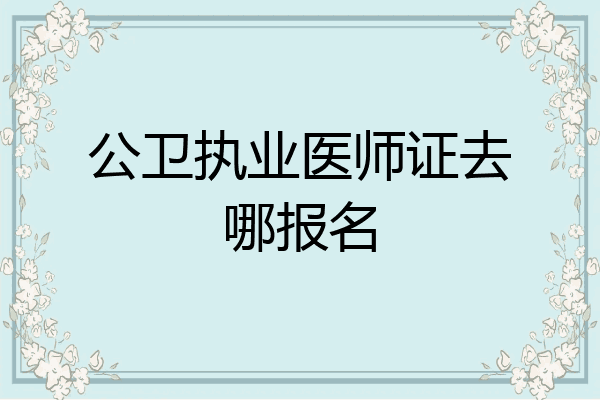 公卫执业医师证去哪报名