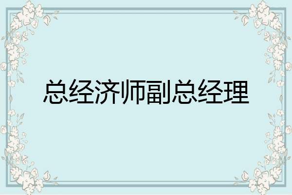 总经济师副总经理