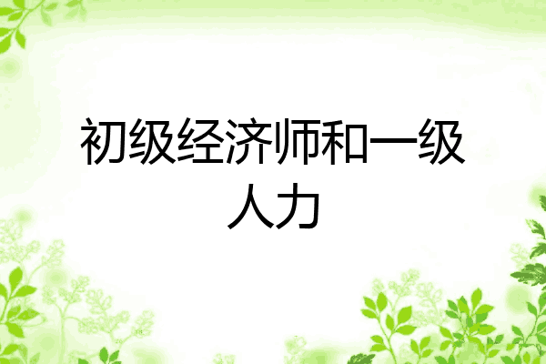 初级经济师和一级人力