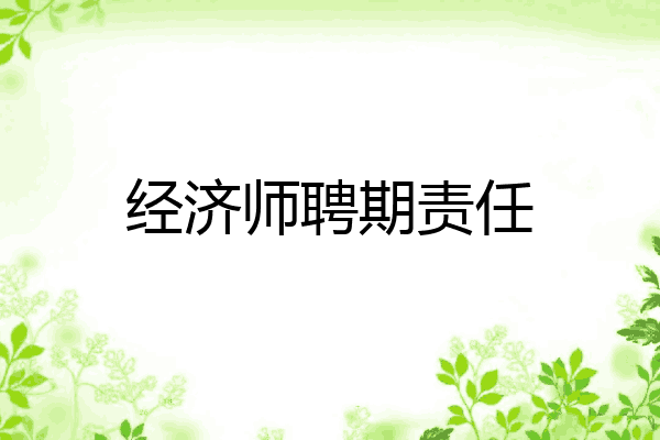 经济师聘期责任