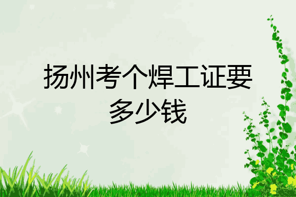 扬州考个焊工证要多少钱