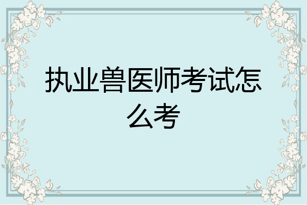 执业兽医师考试怎么考