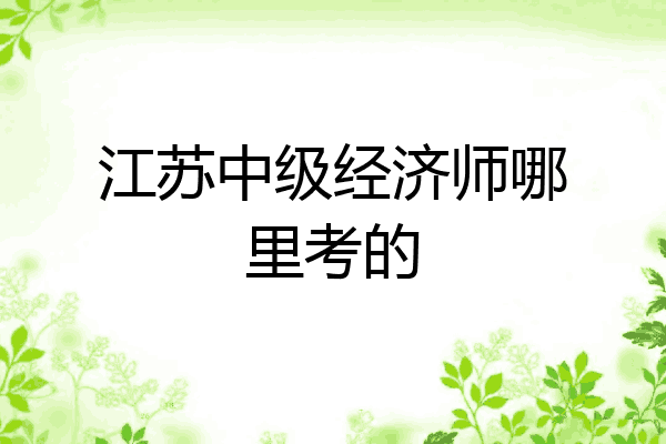 江苏中级经济师哪里考的