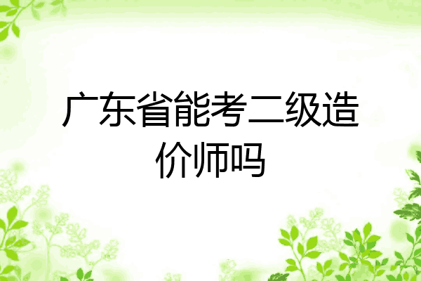 广东省能考二级造价师吗