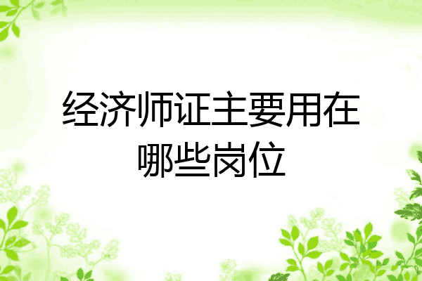 经济师证主要用在哪些岗位