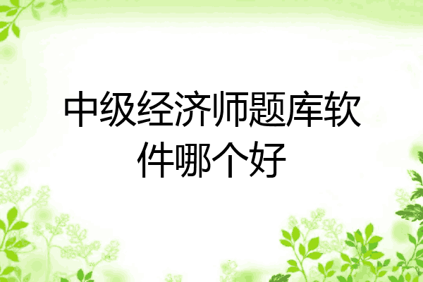 中级经济师题库软件哪个好