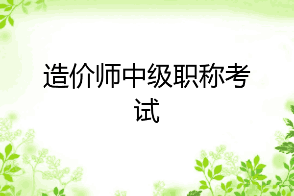 造价师中级职称考试