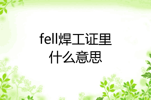 fell焊工证里什么意思