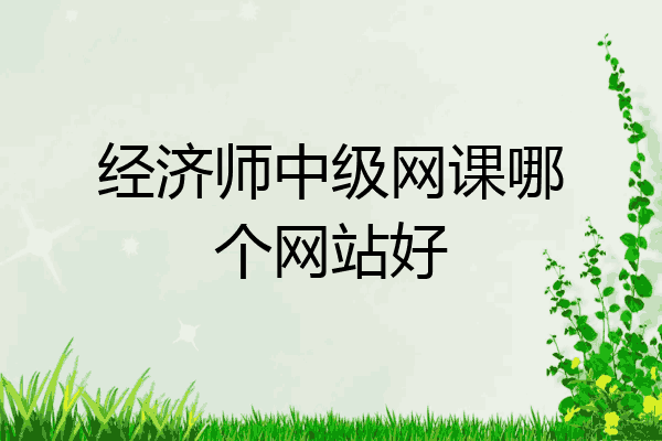 经济师中级网课哪个网站好
