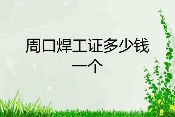 周口焊工证多少钱一个