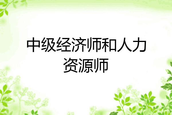 中级经济师和人力资源师
