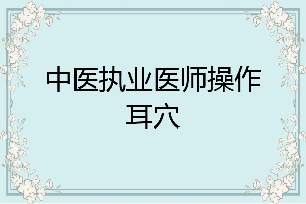 中医执业医师操作耳穴