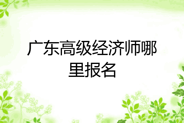 广东高级经济师哪里报名