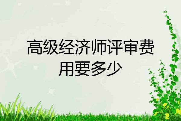 高级经济师评审费用要多少