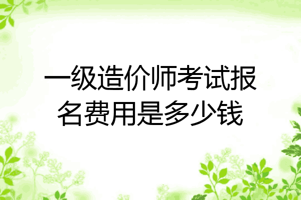 一级造价师考试报名费用是多少钱