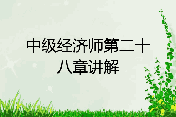 中级经济师第二十八章讲解