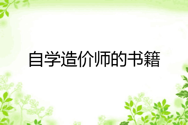 自学造价师的书籍