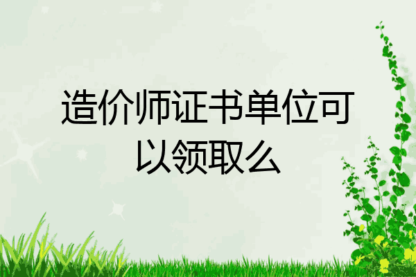 造价师证书单位可以领取么