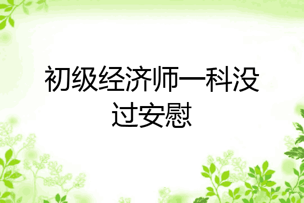 初级经济师一科没过安慰