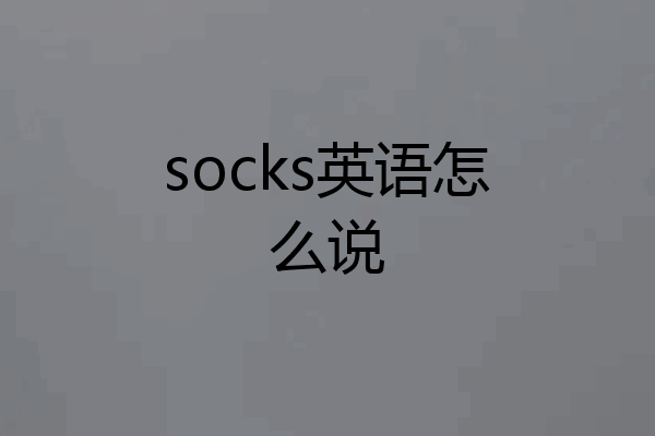 socks英语怎么说