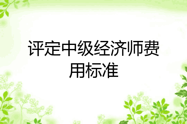 评定中级经济师费用标准
