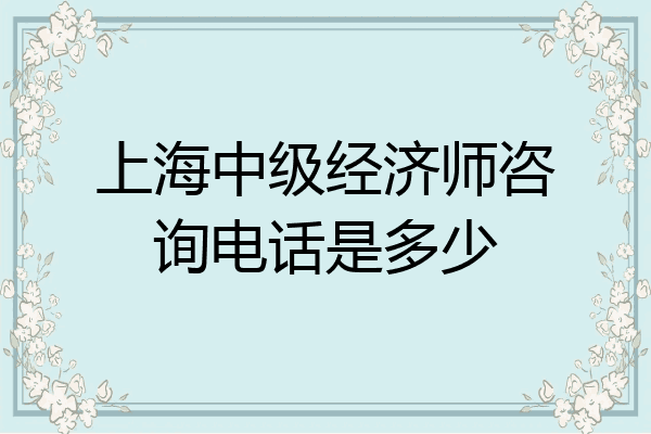 上海中级经济师咨询电话是多少