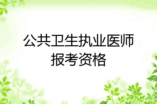 公共卫生执业医师报考资格
