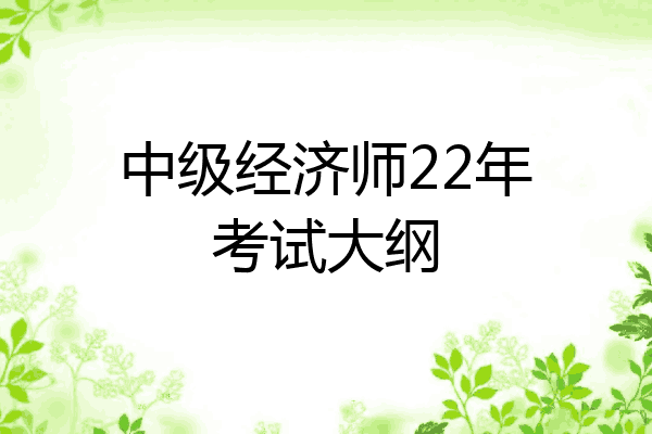 中级经济师22年考试大纲