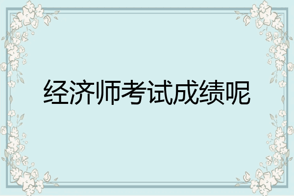 经济师考试成绩呢