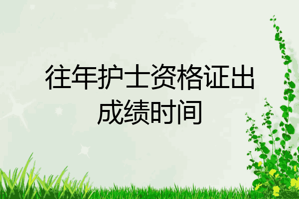 往年护士资格证出成绩时间