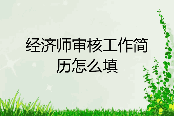 经济师审核工作简历怎么填