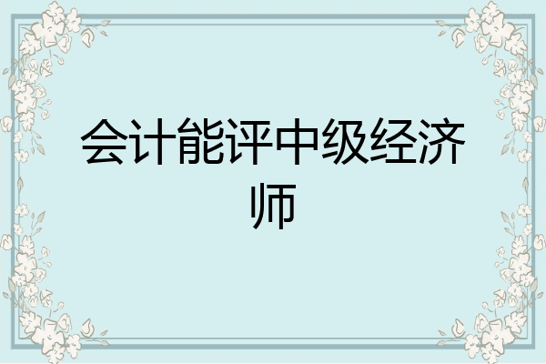 会计能评中级经济师