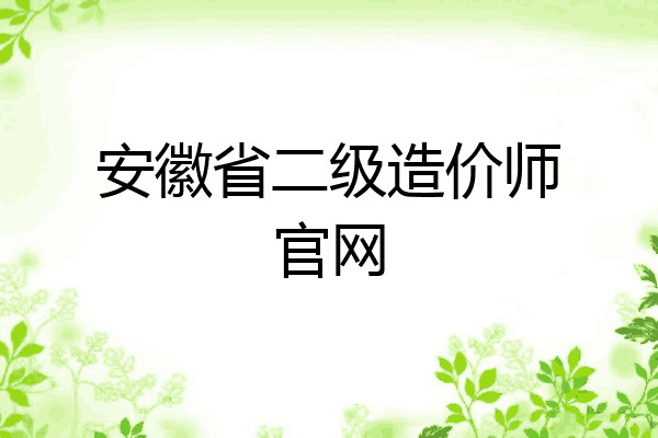 安徽省二级造价师官网