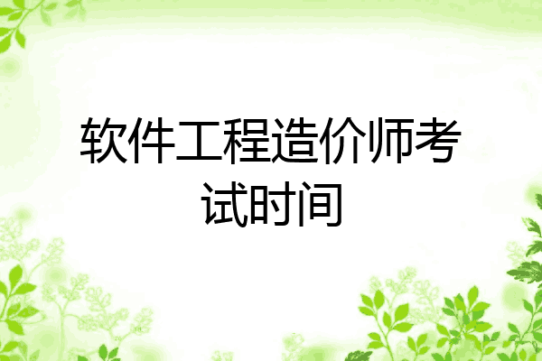 软件工程造价师考试时间