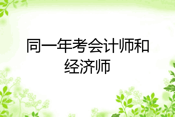 同一年考会计师和经济师