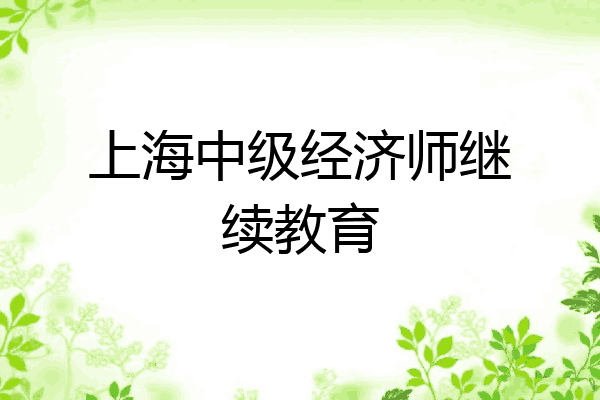上海中级经济师继续教育