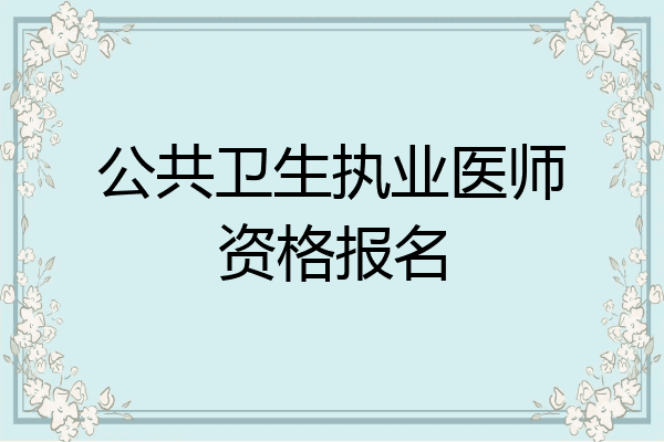 公共卫生执业医师资格报名