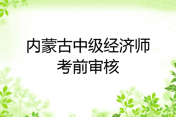 内蒙古中级经济师考前审核