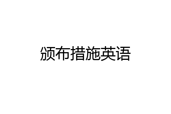 颁布措施英语