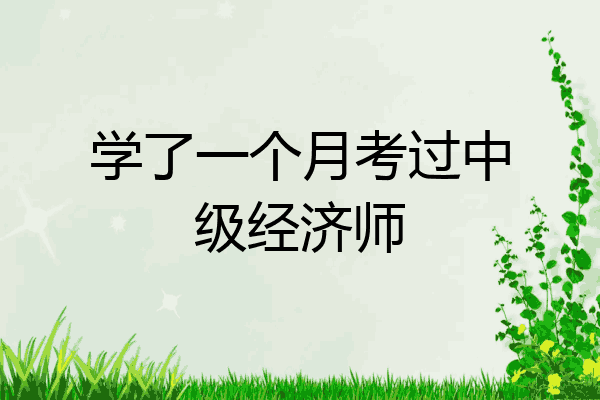 学了一个月考过中级经济师