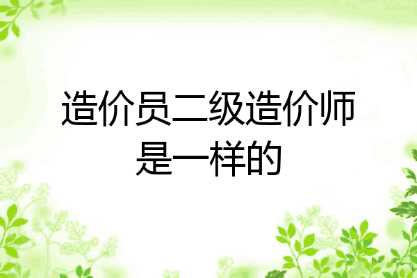 造价员二级造价师是一样的